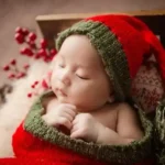 Baby sleeping peacefully during 5 month sleep regression with tips for new moms
